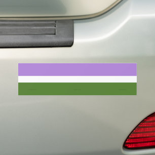 SlipperyJoe's Genderqueer Pride Flagga färg non-bi Bildekal