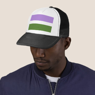 SlipperyJoe's Genderqueer Pride Flagga färg non-bi Keps
