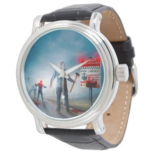 SlipperyJoes glada Halloween lysande ögon zombies Armbandsur