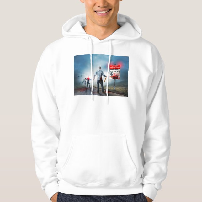 SlipperyJoe's glada Halloween lysande ögon zombies Hoodie (Framsida)