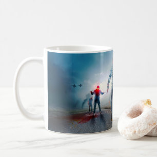 SlipperyJoe's glada Halloween lysande ögon zombies Kaffemugg