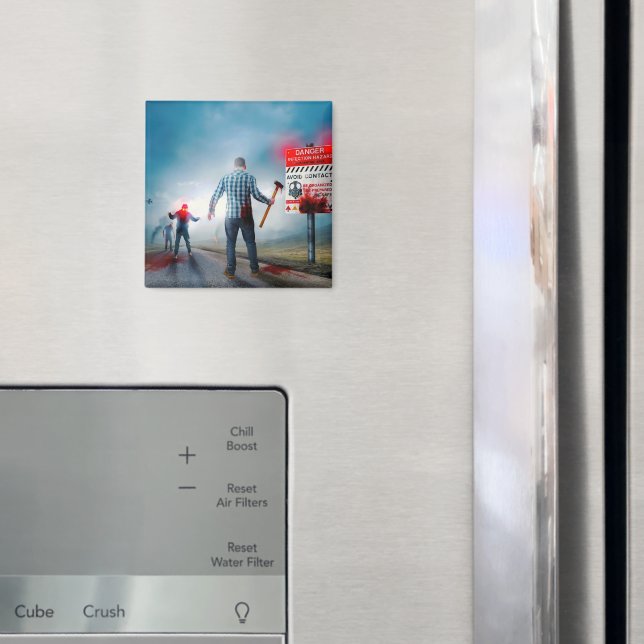 SlipperyJoe's glada Halloween lysande ögon zombies Magnet (In Situ (Fridge))