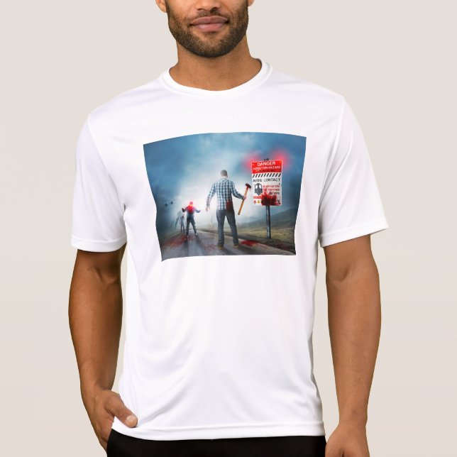 SlipperyJoe's glada Halloween lysande ögon zombies T Shirt (Framsida)
