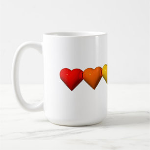 SlipperyJoe's glansiga 3D hjärtformade glyfer skap Kaffemugg