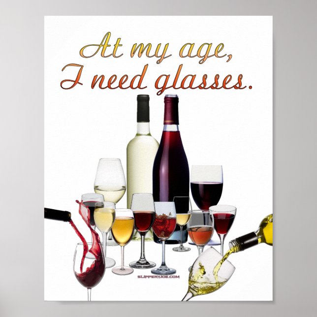SlipperyJoe's Glass fermenterade druvor av vin pou Poster (Framsidan)