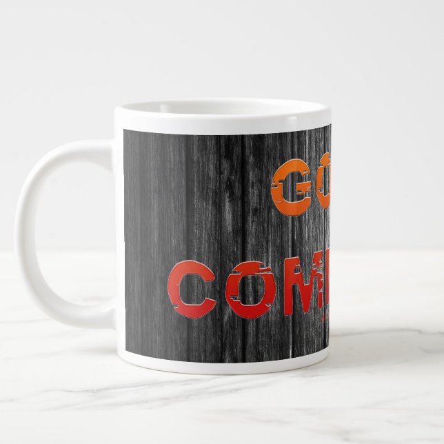 SlipperyJoe's Going Commando fet red orange lette Jumbo Mugg (Vänster)