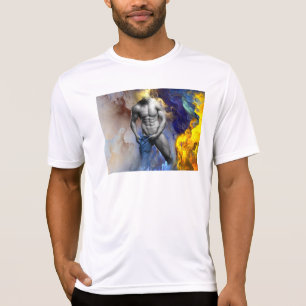 SlipperyJoes gråskala muskulösa manliga kroppsbygg T Shirt