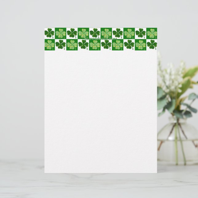 SlipperyJoe's green four-leaf clovers Saint Patric Brevhuvud (Stående Fram)