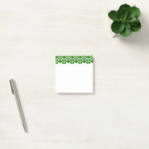 SlipperyJoe's grönt med fyra löv-klöver Saint Patr Post-it Block