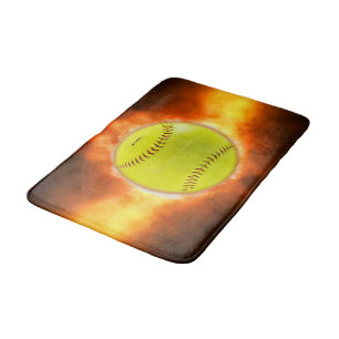 SlipperyJoes gula softboll eldboll flammor rasp Badrumsmatta