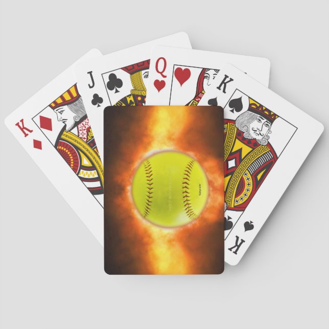 SlipperyJoes gula softboll eldboll flammor rasp Casinokort (Baksidan)