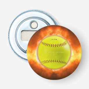 SlipperyJoes gula softboll eldboll flammor rasp Flasköppnare