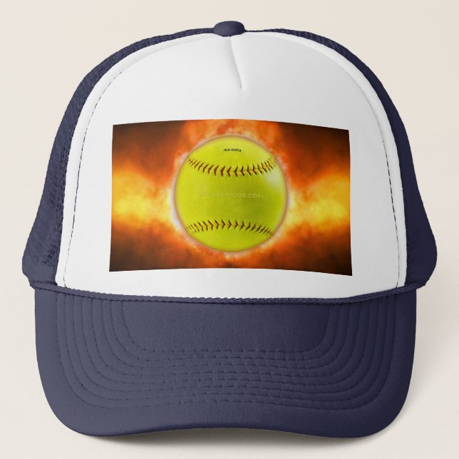 SlipperyJoes gula softboll eldboll flammor rasp Keps (Framsida)