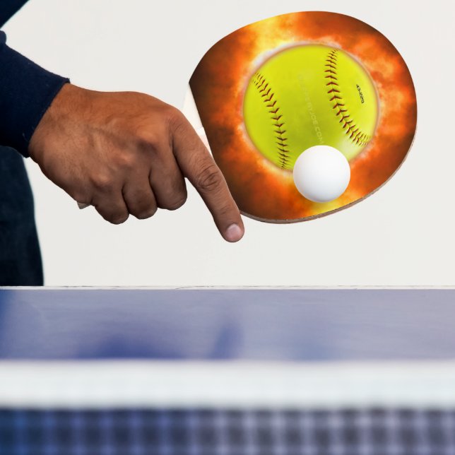 SlipperyJoe's gult softball brandball flames rasp Pingisracket (Insitu)