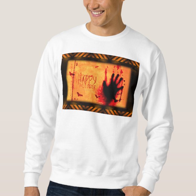 SlipperyJoes Halloween-fladdermöss grymge skräcksk Lång Ärmad Tröja (Framsida)
