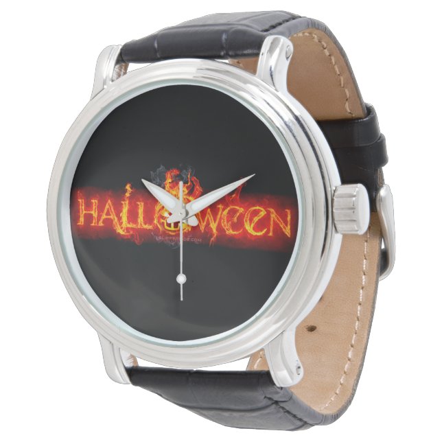 SlipperyJoe's Halloween massiva eldiga bokstäver c Armbandsur (Vinklad)