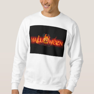 SlipperyJoe's Halloween massiva eldiga bokstäver c Lång Ärmad Tröja