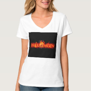 SlipperyJoe's Halloween massiva eldiga bokstäver c T Shirt
