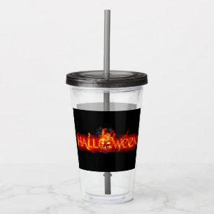 SlipperyJoe's Halloween massiva eldiga bokstäver c Take Away Mugg