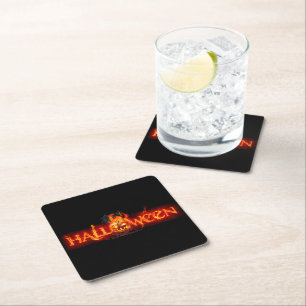 SlipperyJoe's Halloween massiva eldiga bokstäver c Underlägg Papper Kvadrat