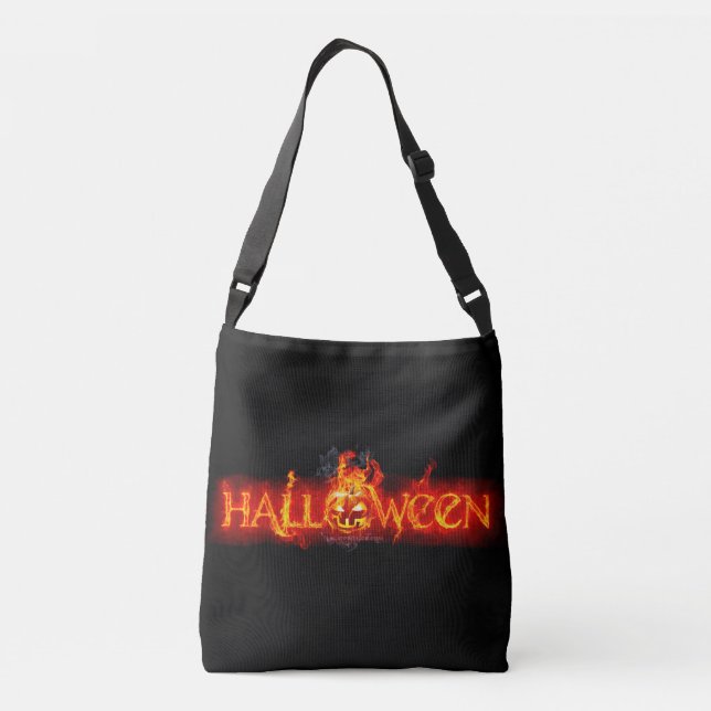 SlipperyJoes Halloween massiva eldiga bokstäver ca Axelväska (Baksida)