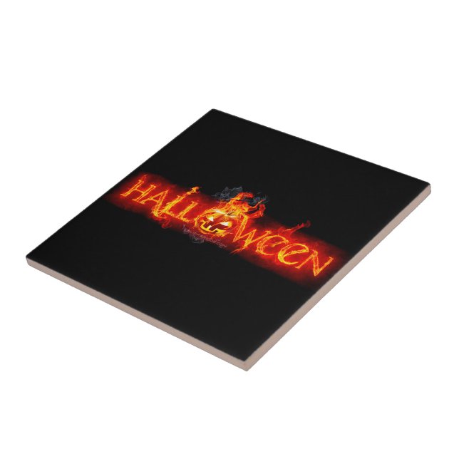 SlipperyJoes Halloween massiva eldiga bokstäver ca Kakelplatta (Sidan)