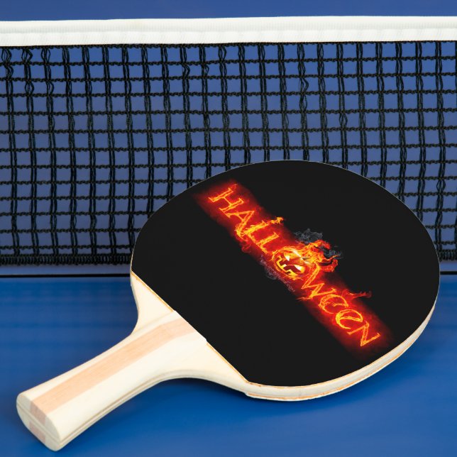 SlipperyJoes Halloween massiva eldiga bokstäver ca Pingisracket (Insitu)