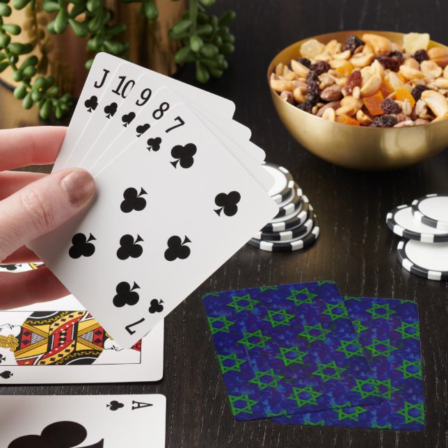 SlipperyJoe's Hanukkah gröna rader Davidsstjärnor  Casinokort (På plats)