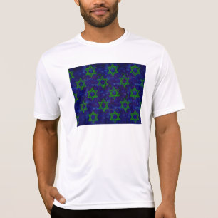 SlipperyJoe's Hanukkah gröna rader Davidsstjärnor T Shirt
