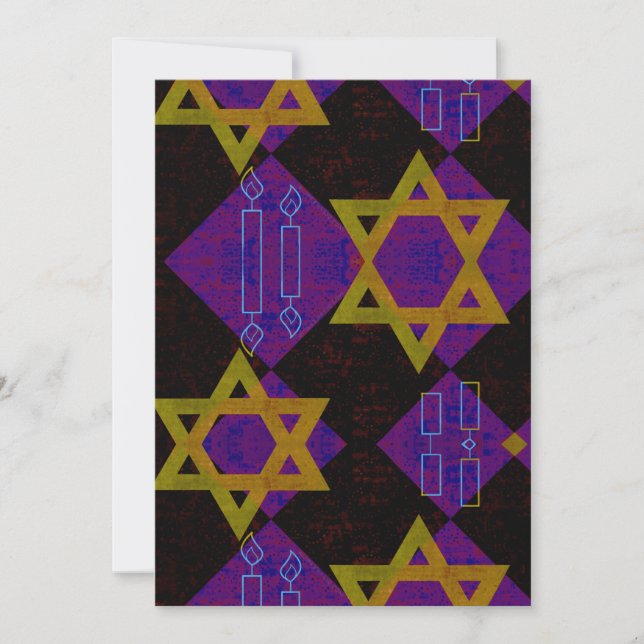 SlipperyJoe's Hanukkah-tema bild gyllengul  Julkort (Framsida)