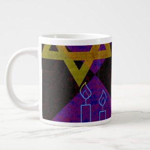 SlipperyJoe's Hanukkah-tema bild gyllengul Jumbo Mugg