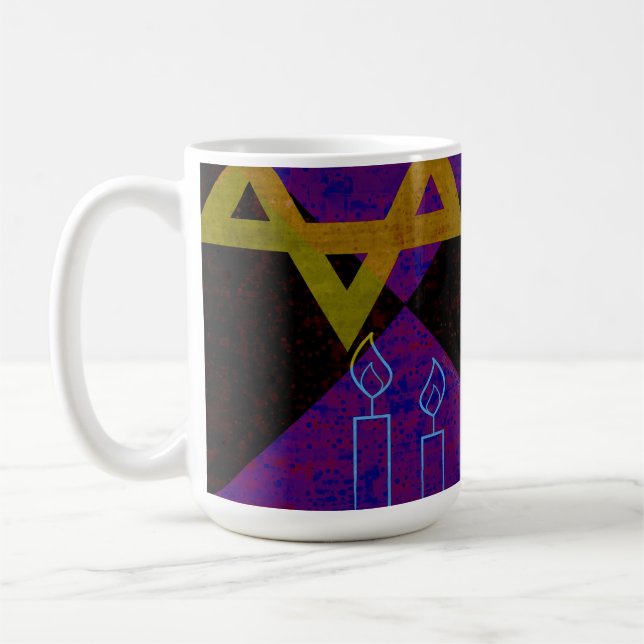 SlipperyJoe's Hanukkah-tema bild gyllengul  Kaffemugg (Vänster)