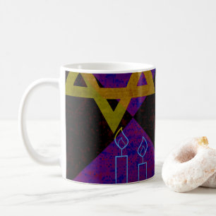 SlipperyJoe's Hanukkah-tema bild gyllengul Kaffemugg