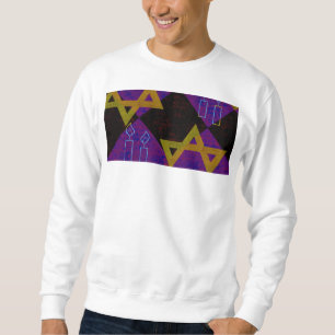 SlipperyJoe's Hanukkah-tema bild gyllengul Lång Ärmad Tröja
