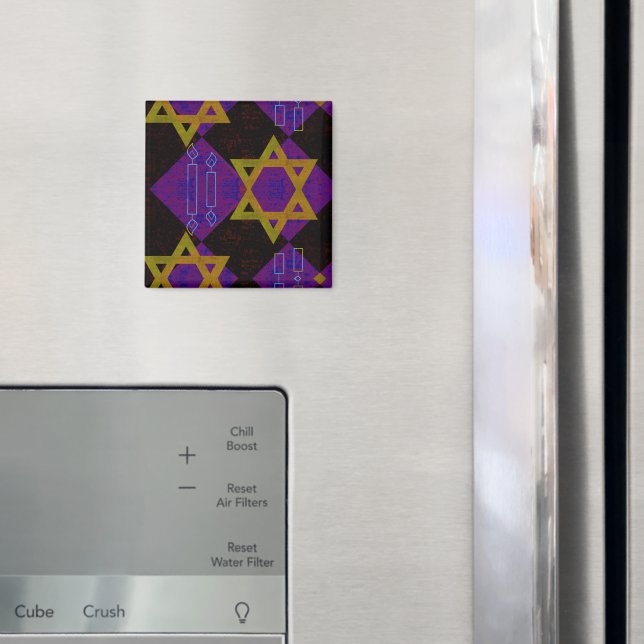 SlipperyJoe's Hanukkah-tema bild gyllengul  Magnet (In Situ (Fridge))