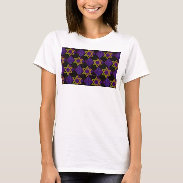 SlipperyJoe's Hanukkah-tema bild gyllengul  T Shirt (Framsida)