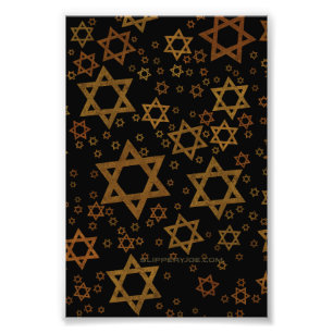 SlipperyJoe's Hanukkah-tema Stjärna David konstnär Fototryck