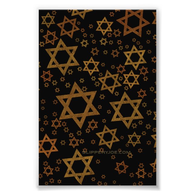 SlipperyJoe's Hanukkah-tema Stjärna David konstnär Fototryck (Framsidan)