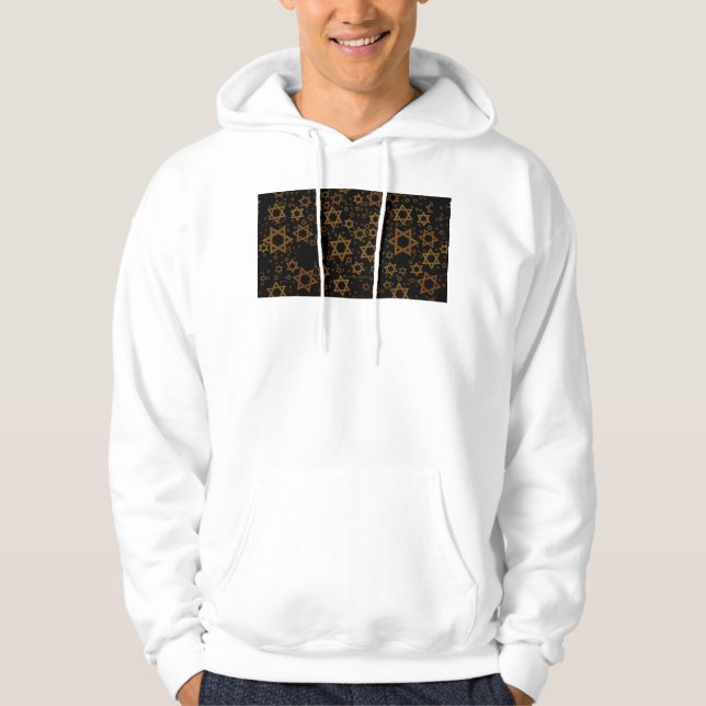 SlipperyJoe's Hanukkah-tema Stjärna David konstnär Hoodie (Framsida)