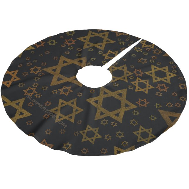 SlipperyJoe's Hanukkah-themed Star David artistic  Julgransmatta Borstad Polyester (Vinklad)