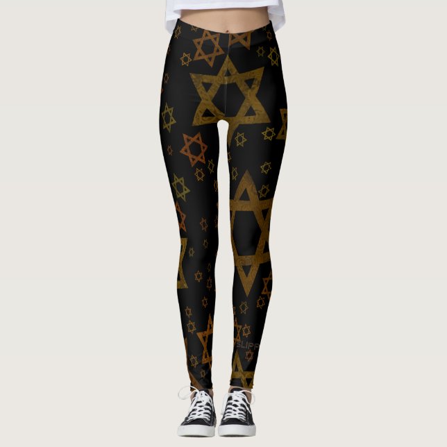 SlipperyJoe's Hanukkah-themed Star David artistic  Leggings (Framsida)