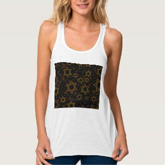 SlipperyJoe's Hanukkah-themed Star David artistic Linne Med Racerback