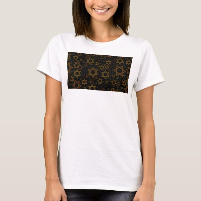 SlipperyJoe's Hanukkah-themed Star David artistic  T Shirt (Framsida)