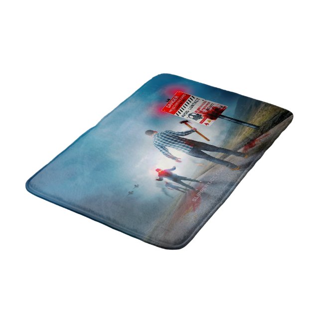 SlipperyJoe's happy halloween-glödande ögon zombie Badrumsmatta (Vinklad)