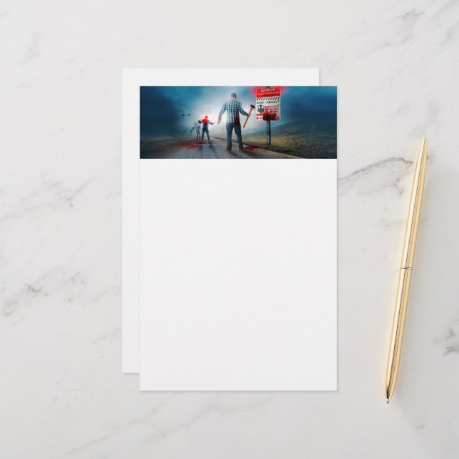 SlipperyJoe's happy halloween-glödande ögon zombie Brevpapper (Fram/Back In Situ)