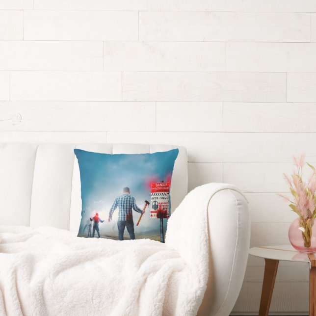 SlipperyJoe's happy halloween-glödande ögon zombie Kudde (Soffa)