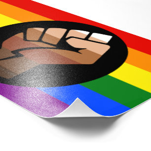 SlipperyJoes HBT-personers färgflagga knuten näve Fototryck