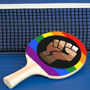 SlipperyJoes HBT-personers färgflagga knuten näve Pingisracket