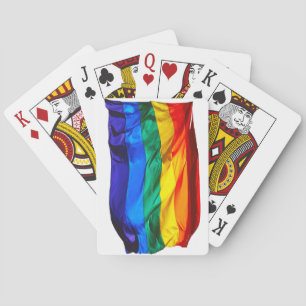 SlipperyJoe's HBTQ-stolthet flagga vajande röd ora Casinokort