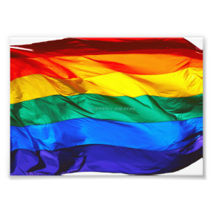 SlipperyJoe's HBTQ-stolthet flagga vajande röd ora Fototryck